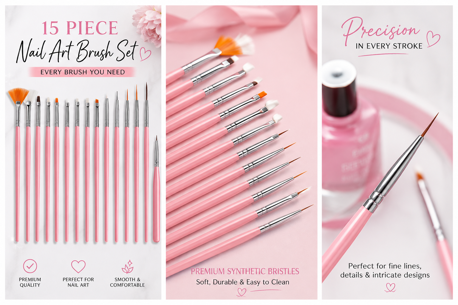 15 Piece Nail Art Brush Set | Take Your Mani To The Cosmos