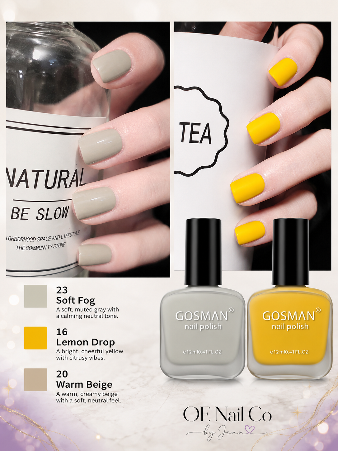Matte Nail Polish Duo Set | 22 Color Combinations with Primer & Matte Top Coat
