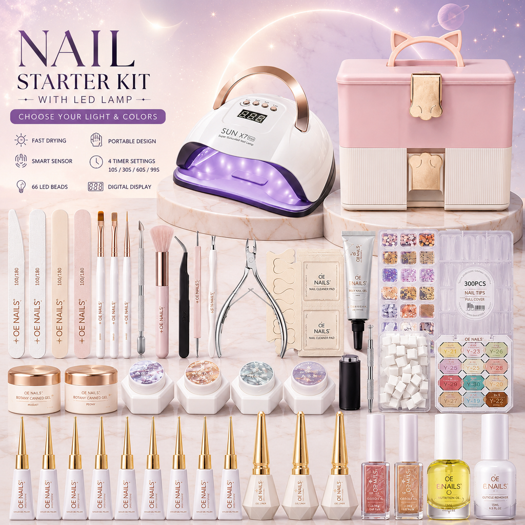 Nail Starter Kit with LED Lamp | Choose Your Light & Colors