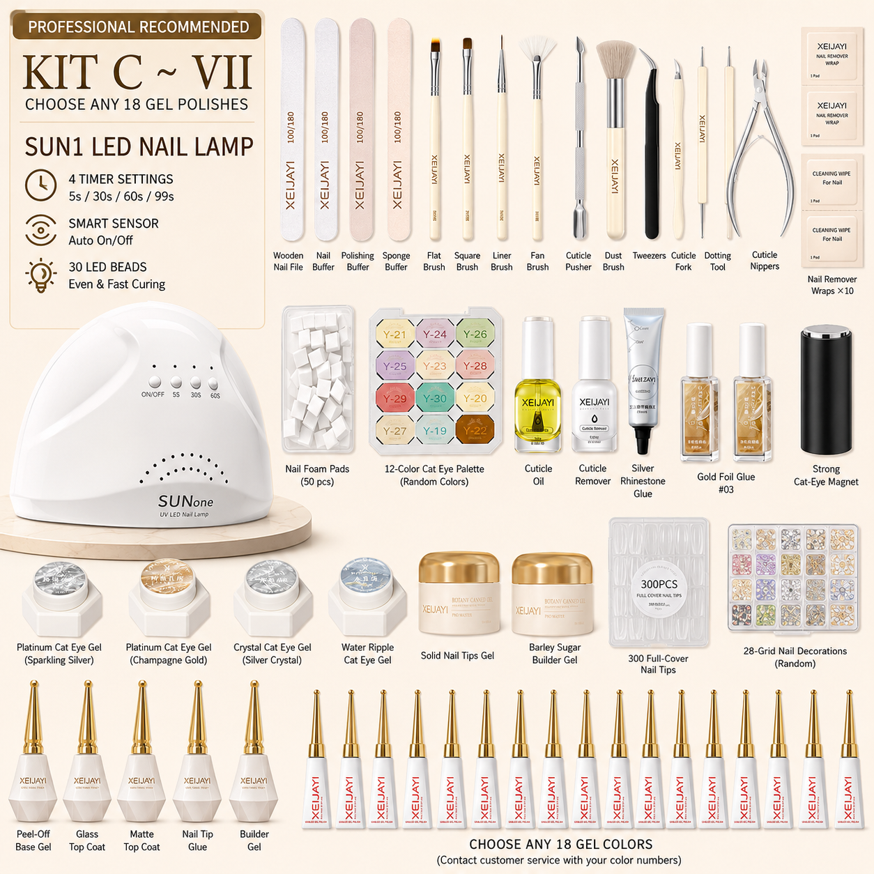 Nail Starter Kit with LED Lamp | Choose Your Light & Colors