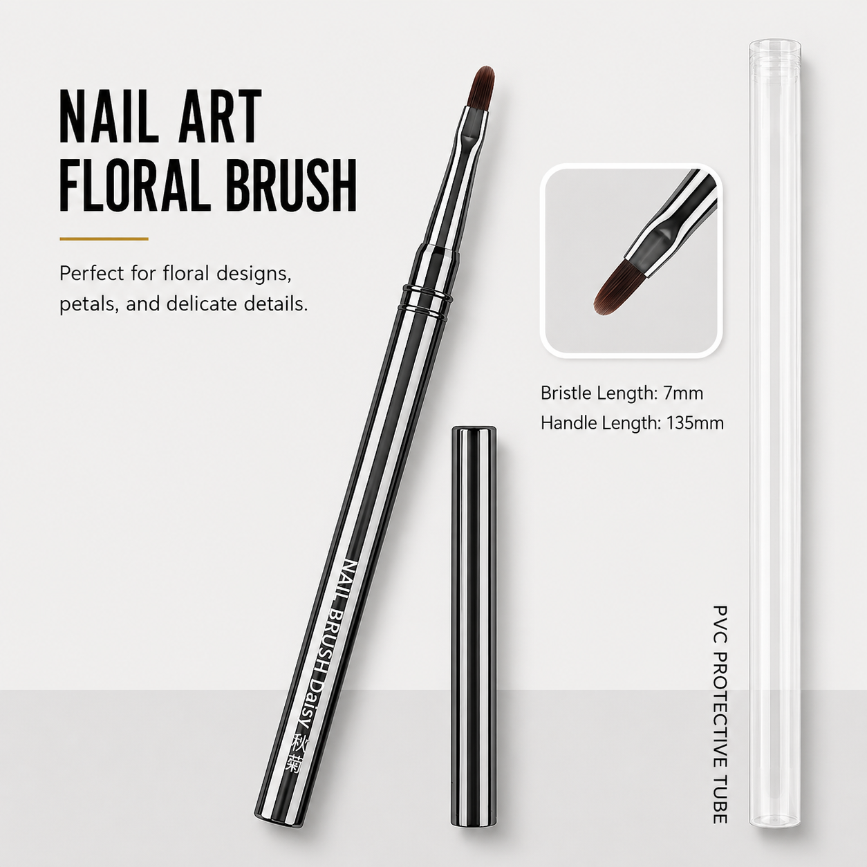 Professional Metal Handle Nail Art Brush Collection | Precision Liner, Detailing & Gel Shader Brushes