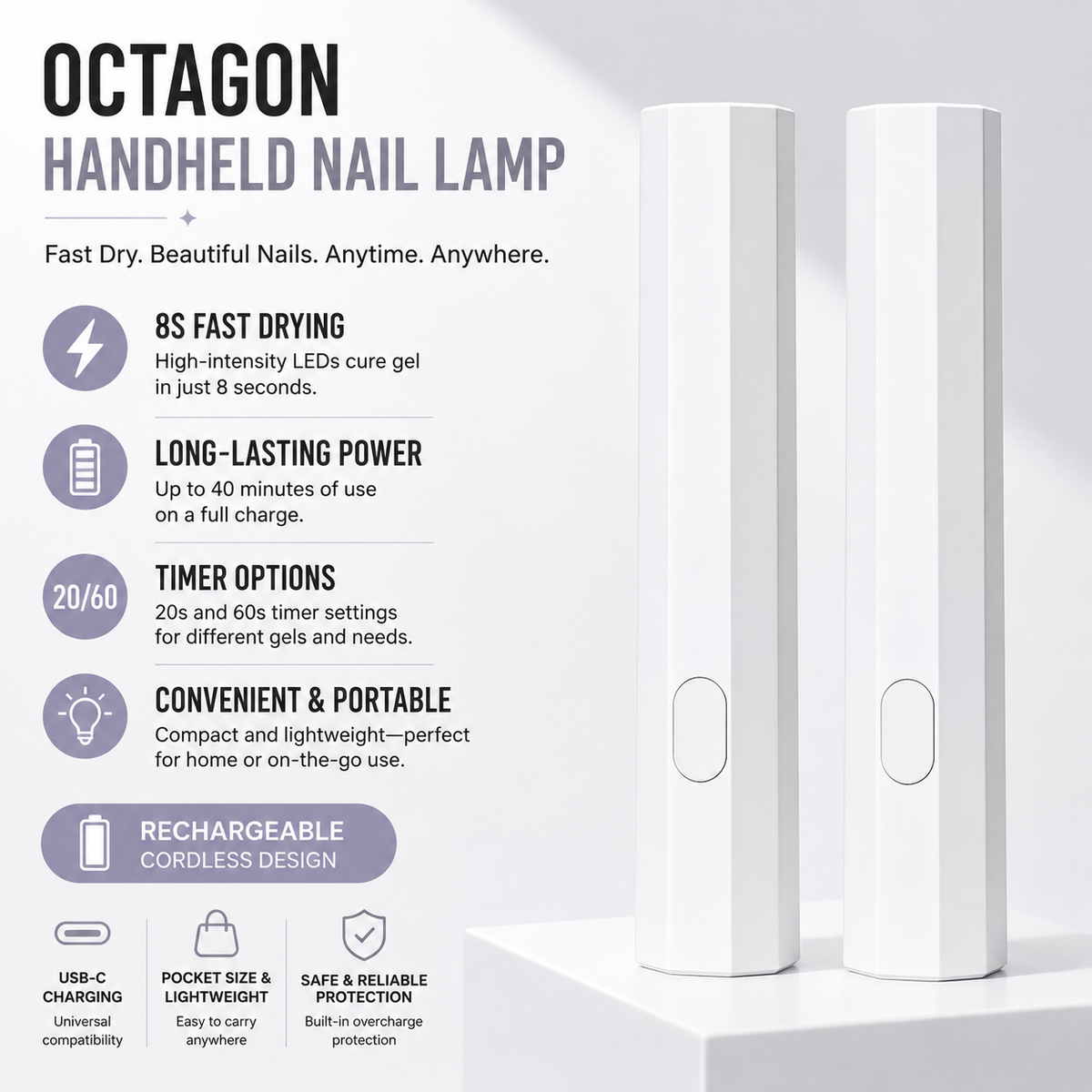 Handheld Mini UV/LED Nail Lamp | Portable Gel Curing Light