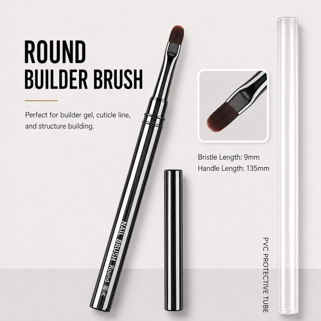 Professional Metal Handle Nail Art Brush Collection | Precision Liner, Detailing & Gel Shader Brushes