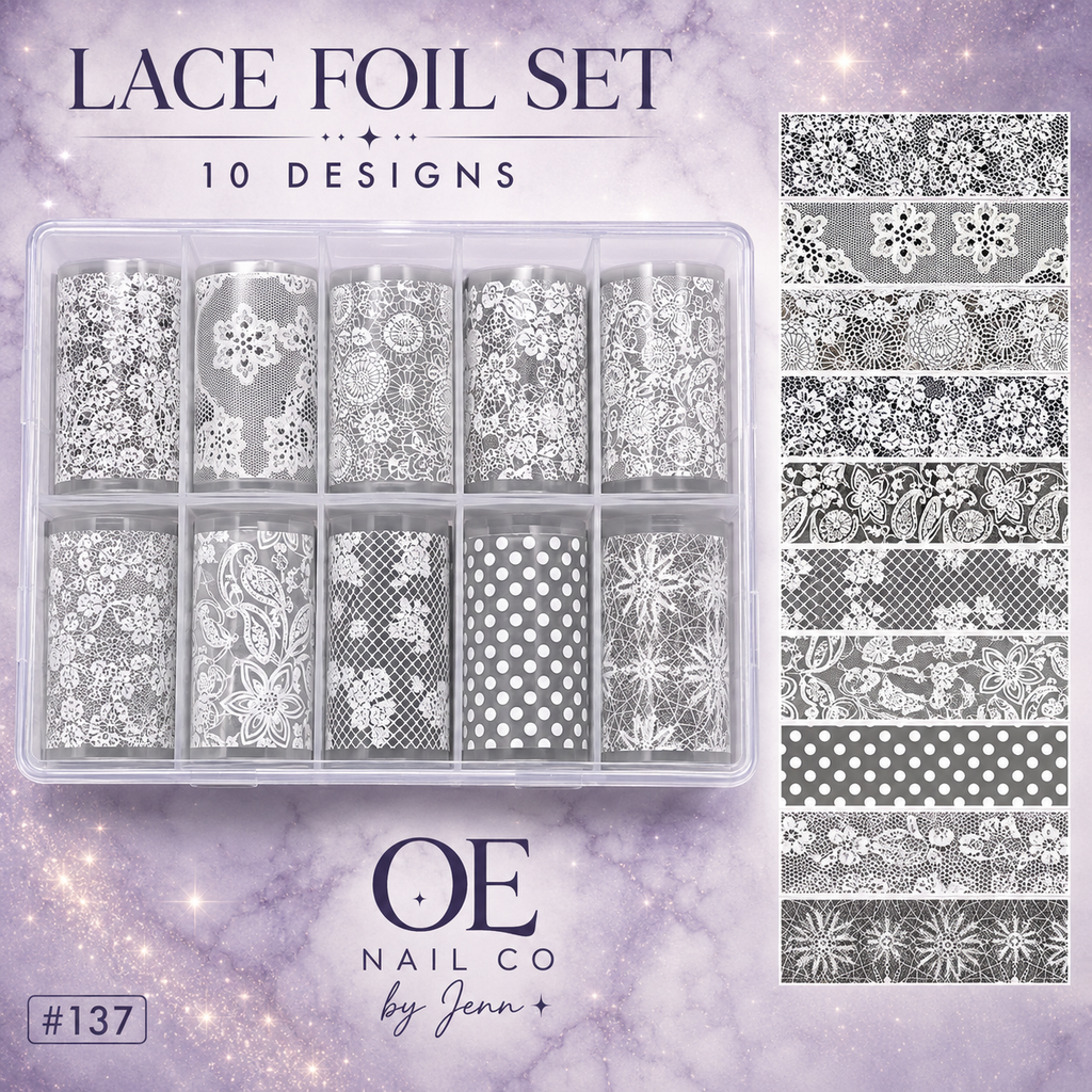 Black & White Lace Nail Art Transfer Stickers | 166 Mixed Styles