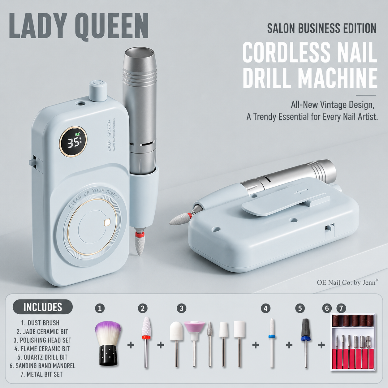 LadyQueen Electric Nail Drill |  Home, Salon & Pro Editions