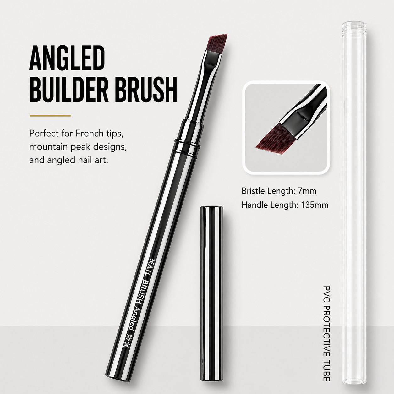 Professional Metal Handle Nail Art Brush Collection | Precision Liner, Detailing & Gel Shader Brushes
