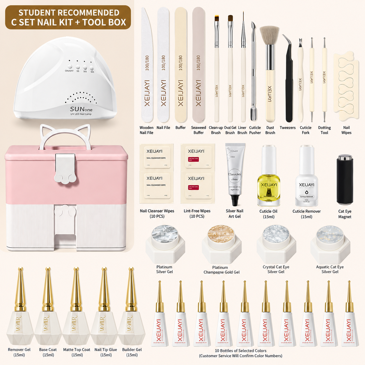 Nail Starter Kit with LED Lamp | Choose Your Light & Colors