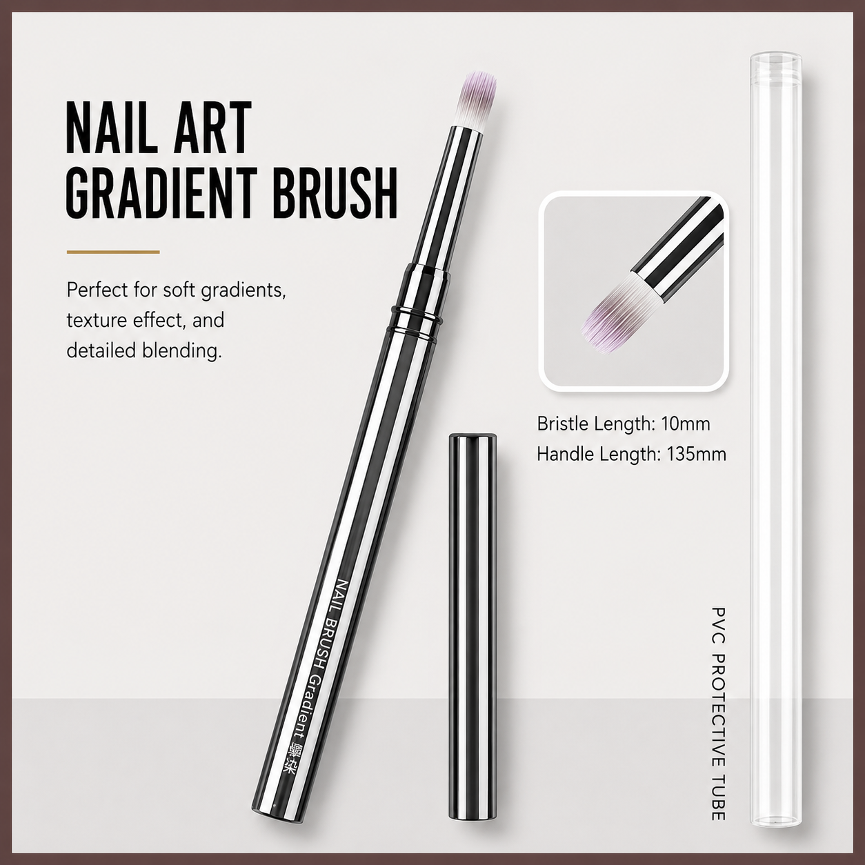 Professional Metal Handle Nail Art Brush Collection | Precision Liner, Detailing & Gel Shader Brushes