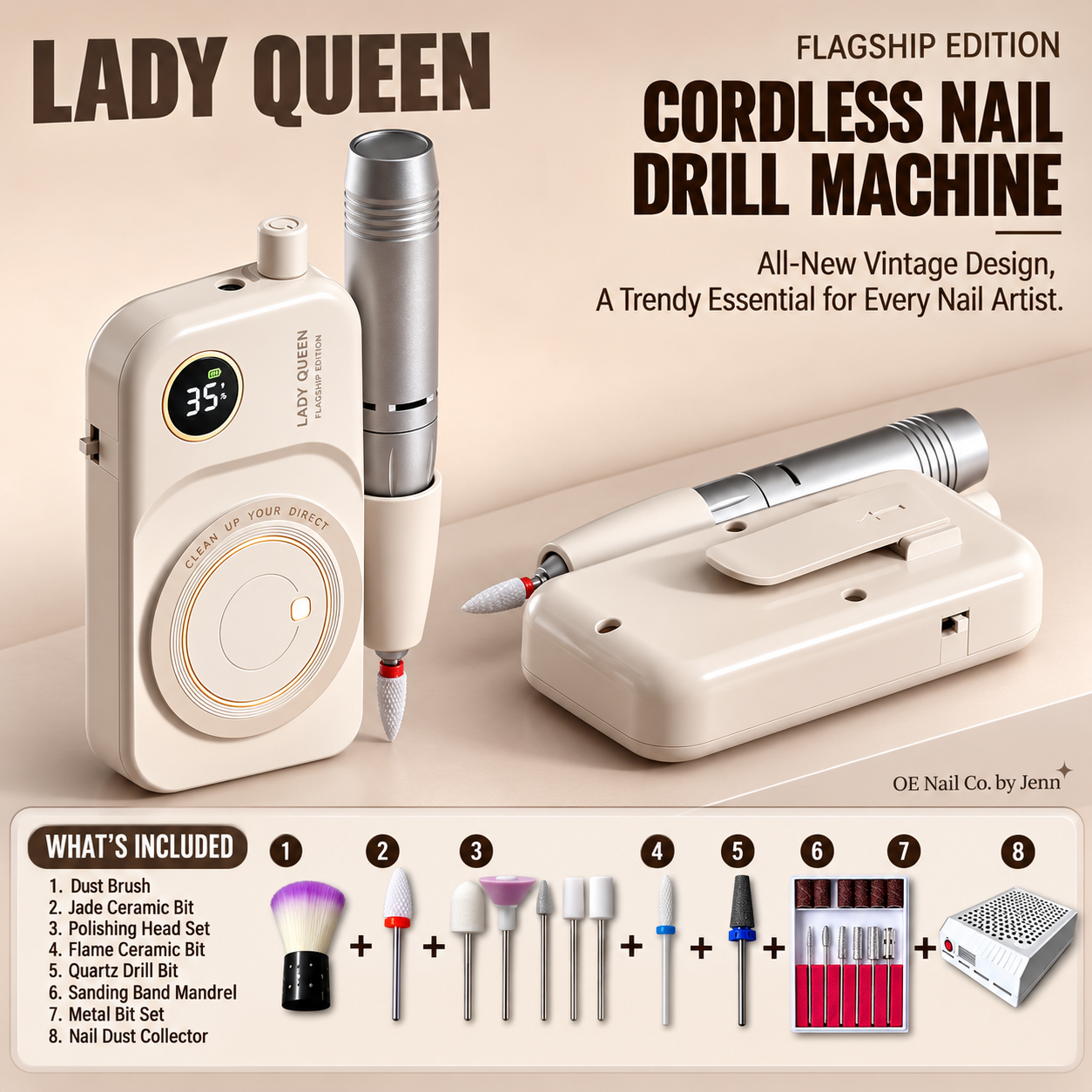 LadyQueen Electric Nail Drill |  Home, Salon & Pro Editions