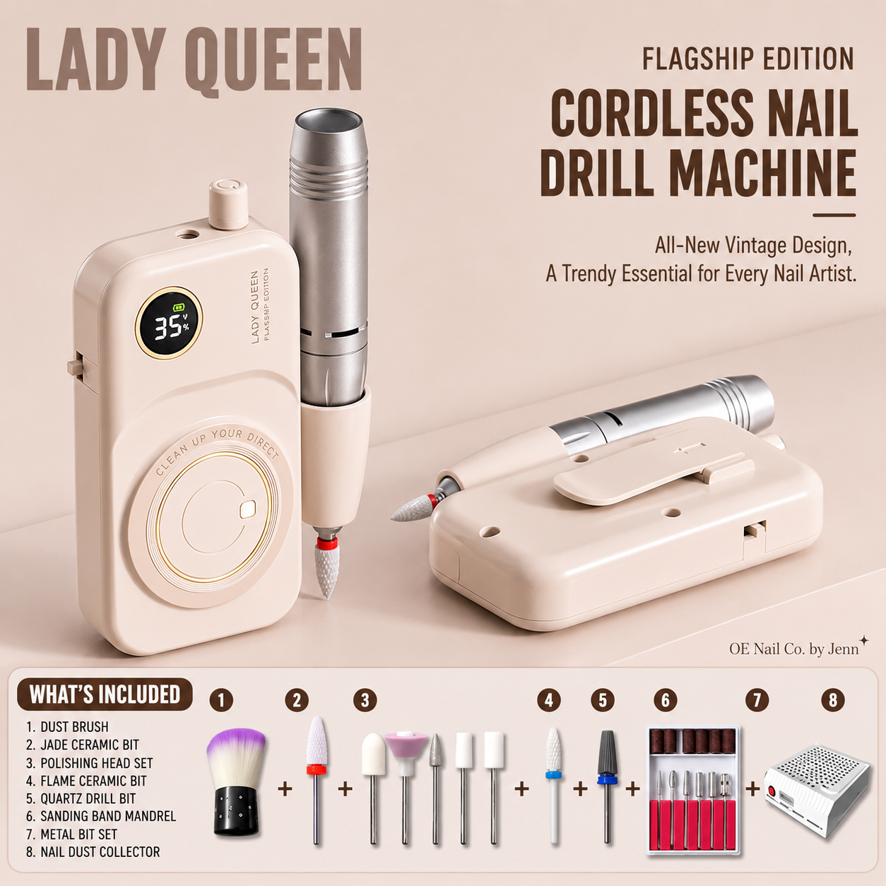 LadyQueen Electric Nail Drill |  Home, Salon & Pro Editions