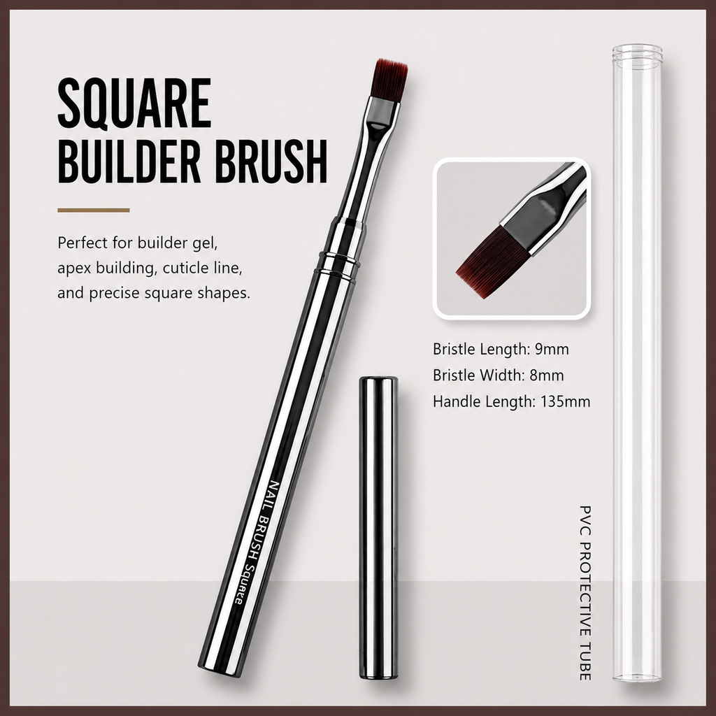 Professional Metal Handle Nail Art Brush Collection | Precision Liner, Detailing & Gel Shader Brushes