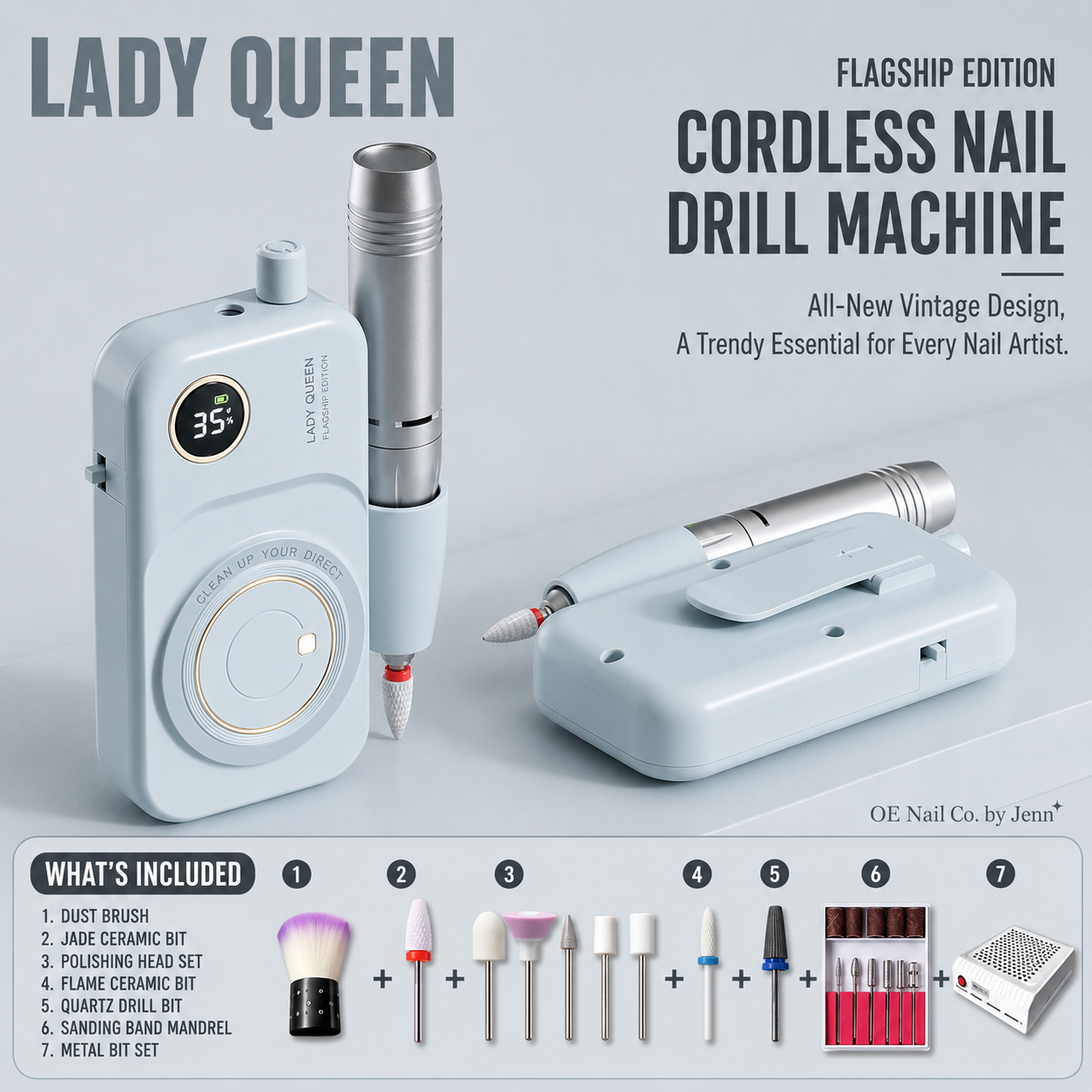 LadyQueen Electric Nail Drill |  Home, Salon & Pro Editions