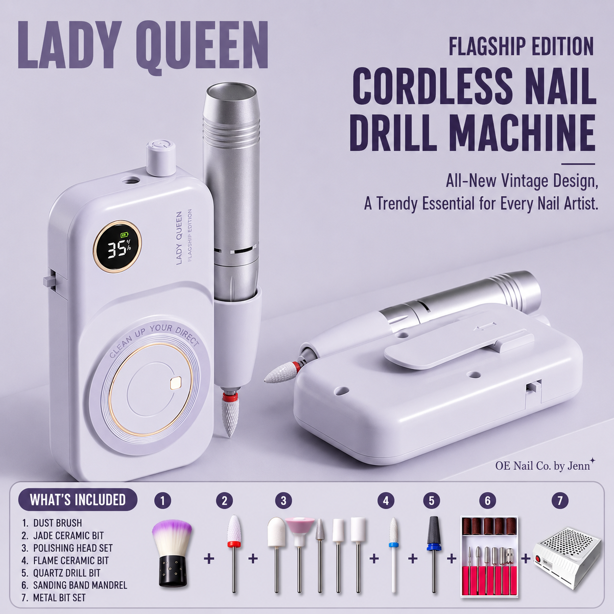 LadyQueen Electric Nail Drill |  Home, Salon & Pro Editions