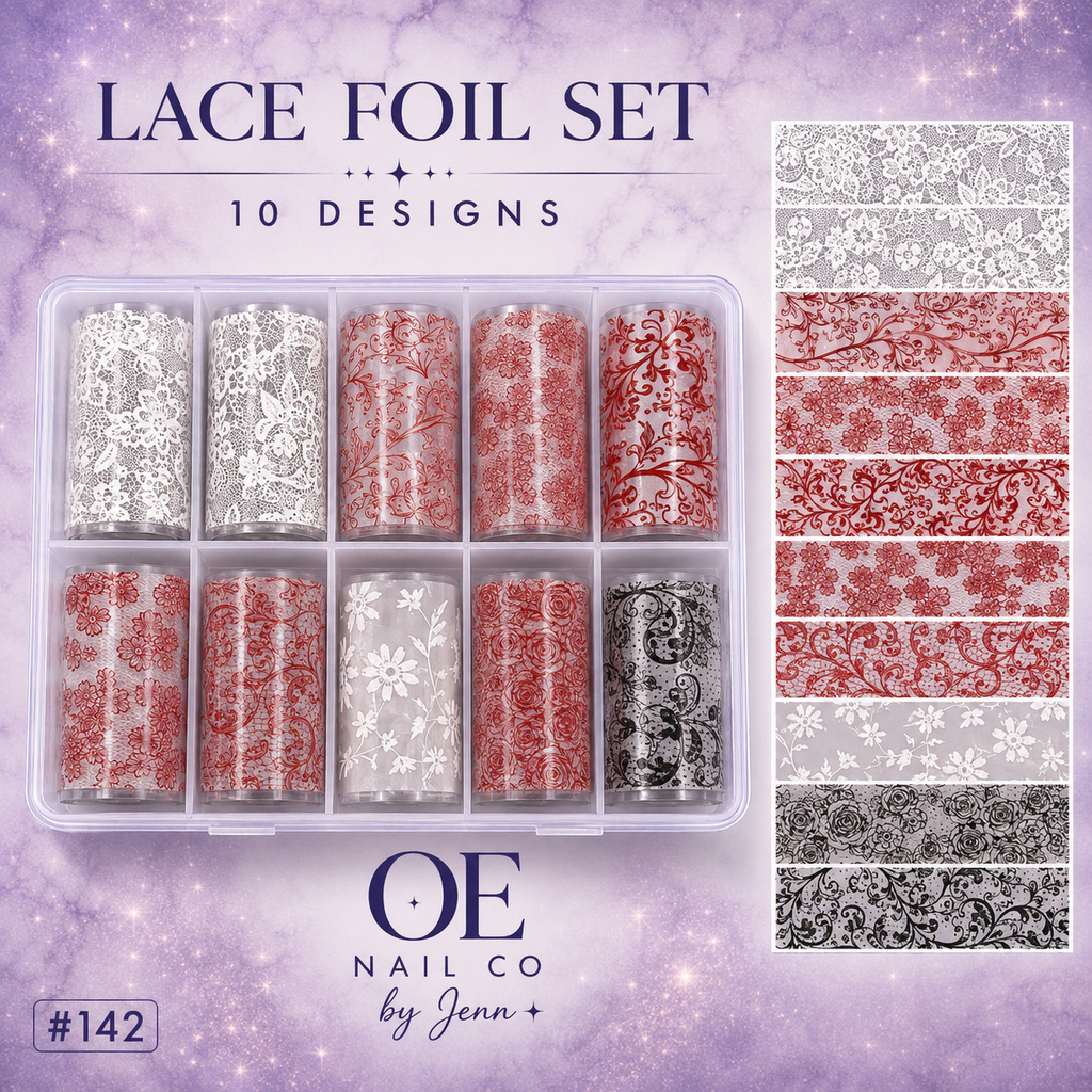 Black & White Lace Nail Art Transfer Stickers | 166 Mixed Styles