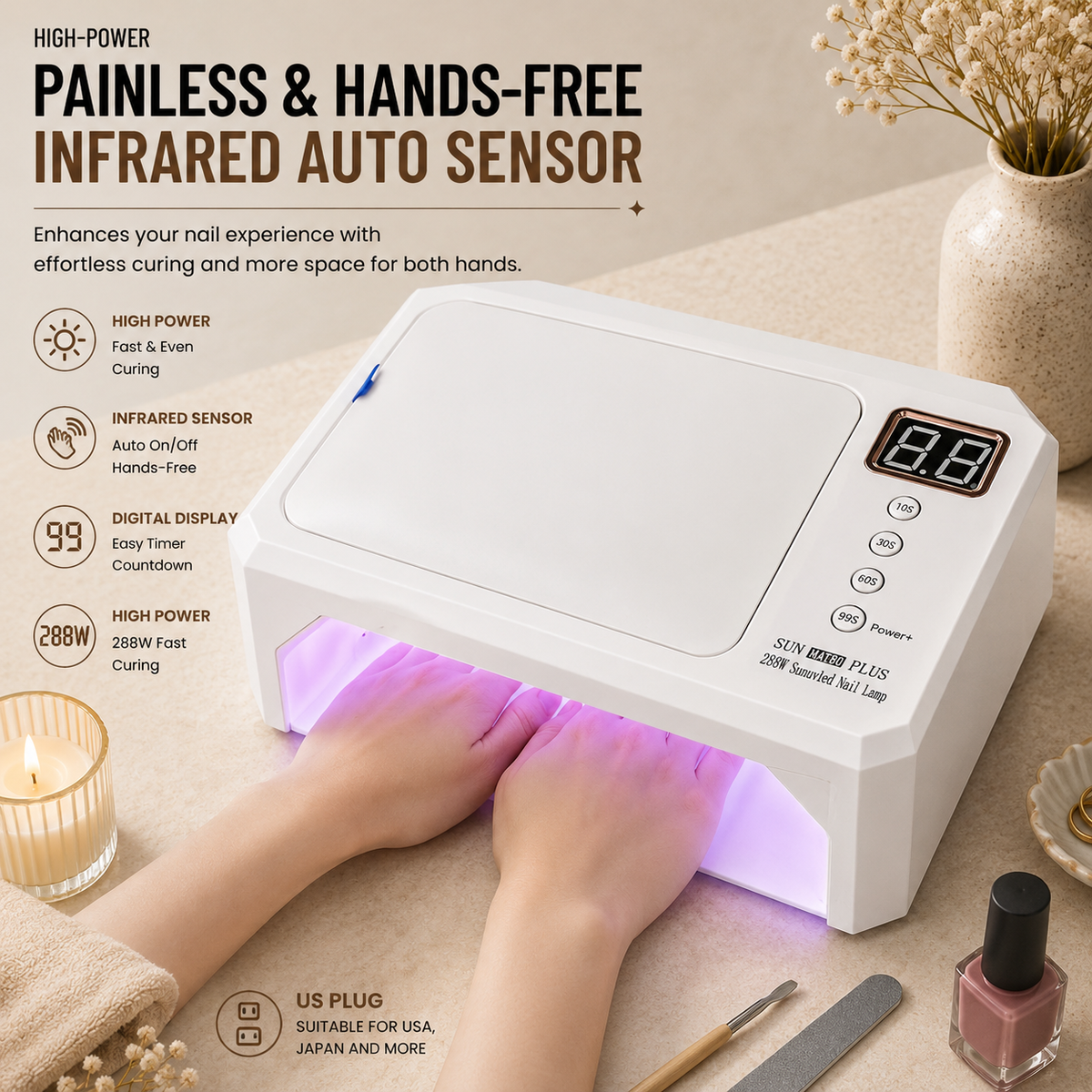 SUN Series Professional UV LED Nail Lamp Collection | High-Power Salon Curing Station