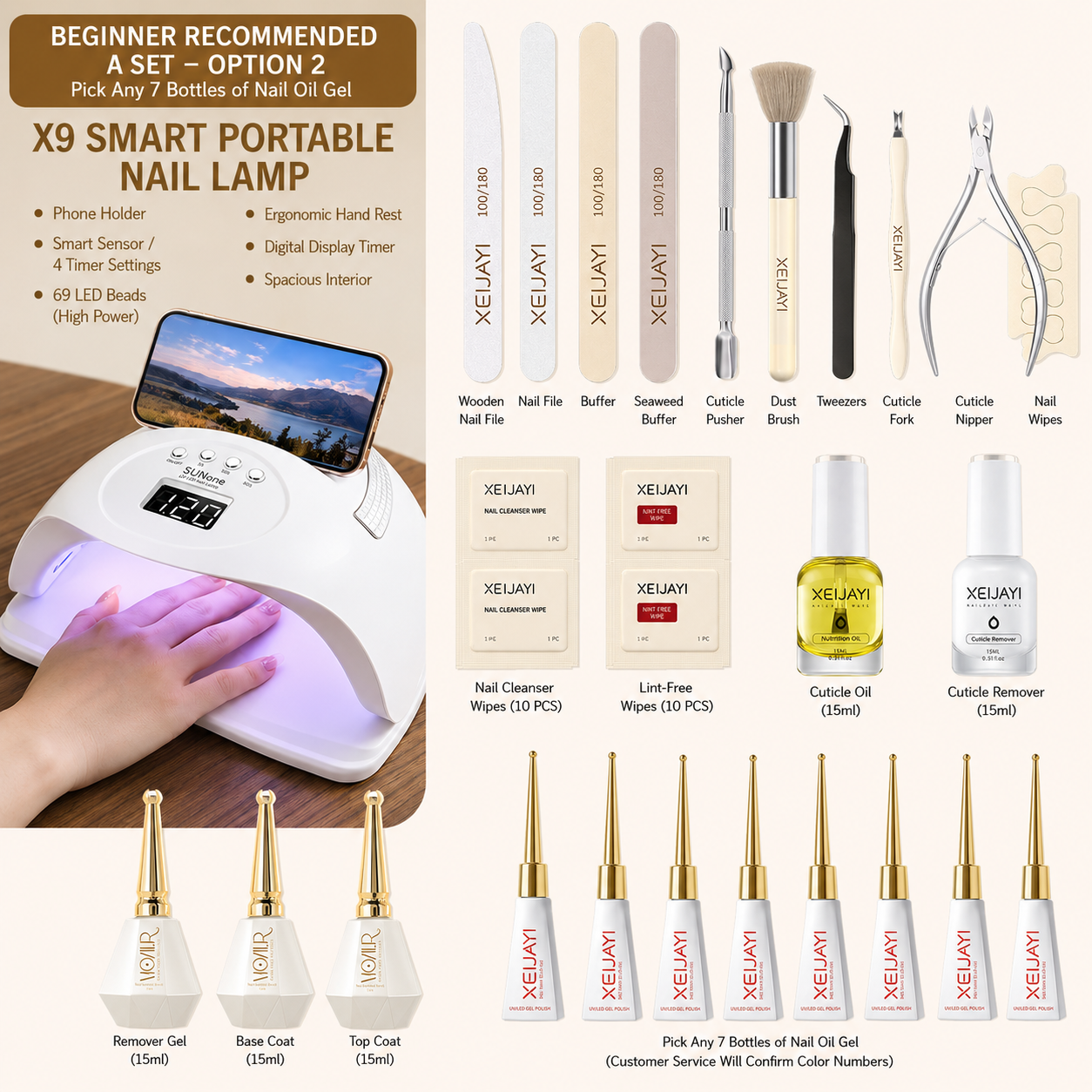 Nail Starter Kit with LED Lamp | Choose Your Light & Colors