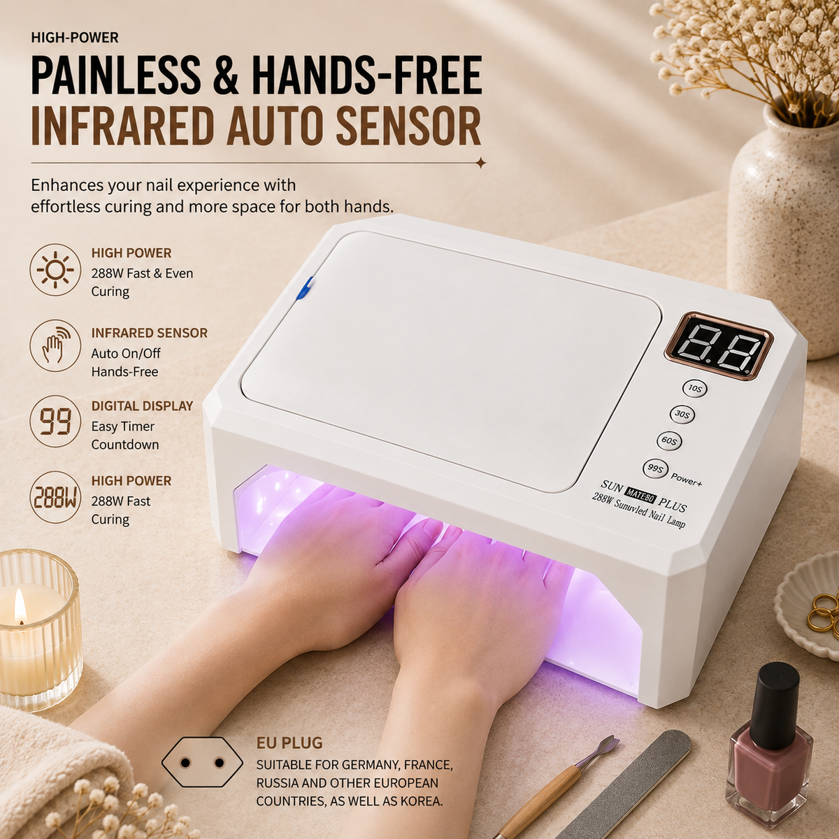 SUN Series Professional UV LED Nail Lamp Collection | High-Power Salon Curing Station