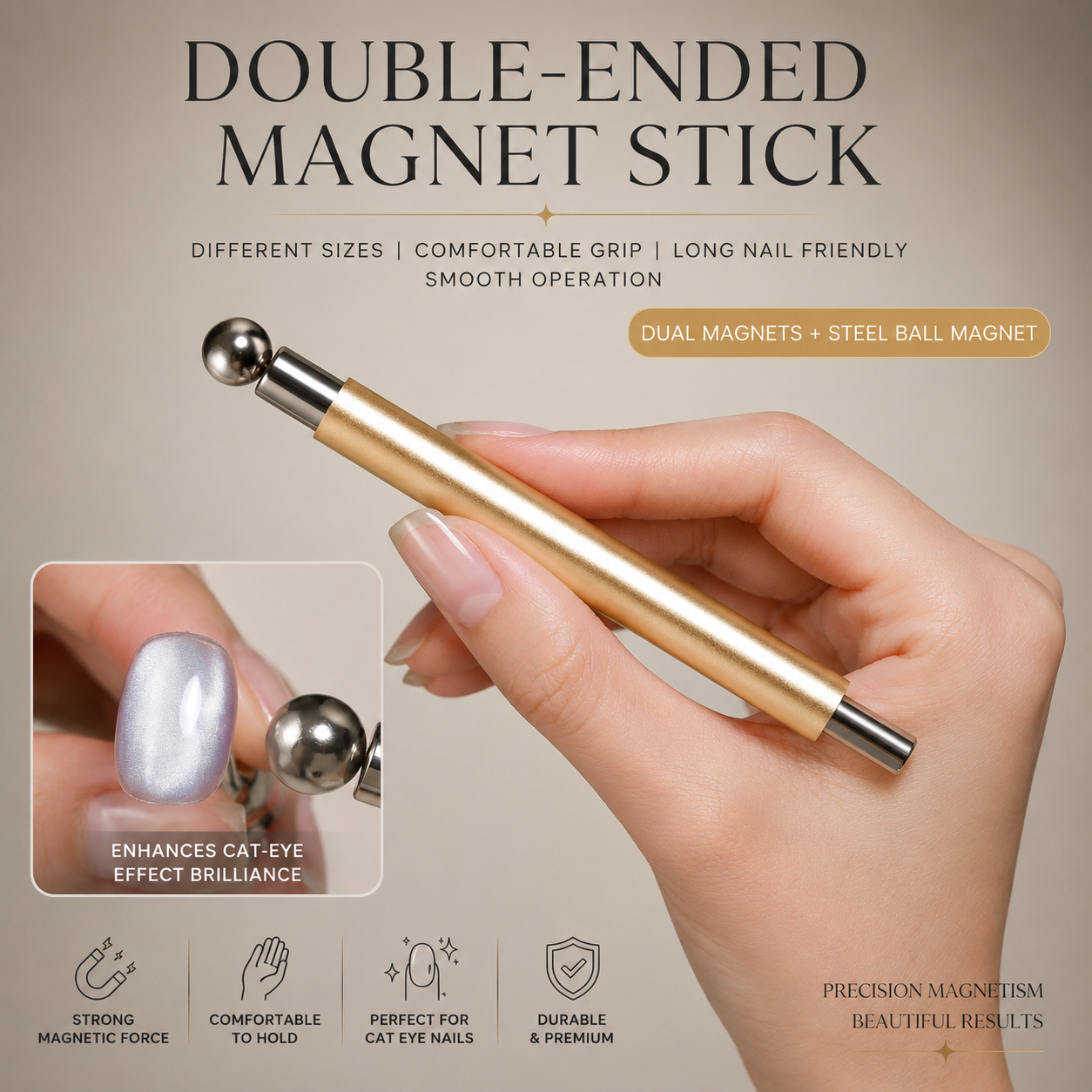 Fairy Stick Magnet Wand | Double-Head Cat's Eye Tool