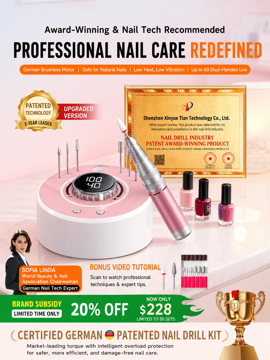 Iron Fine Nail Drill | Zero Heat, Zero Vibration, Zero Compromise