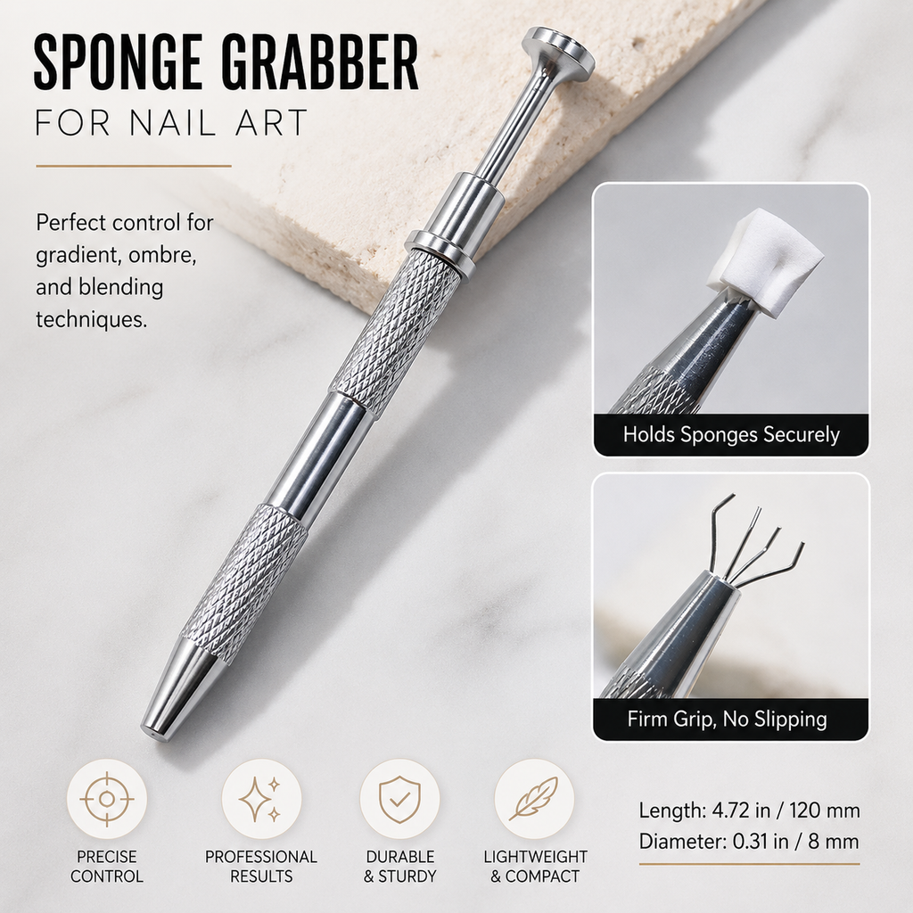 Professional Nail Art Gradient Sponge Grabber | Mini Blender Clip for Flawless Color Fades