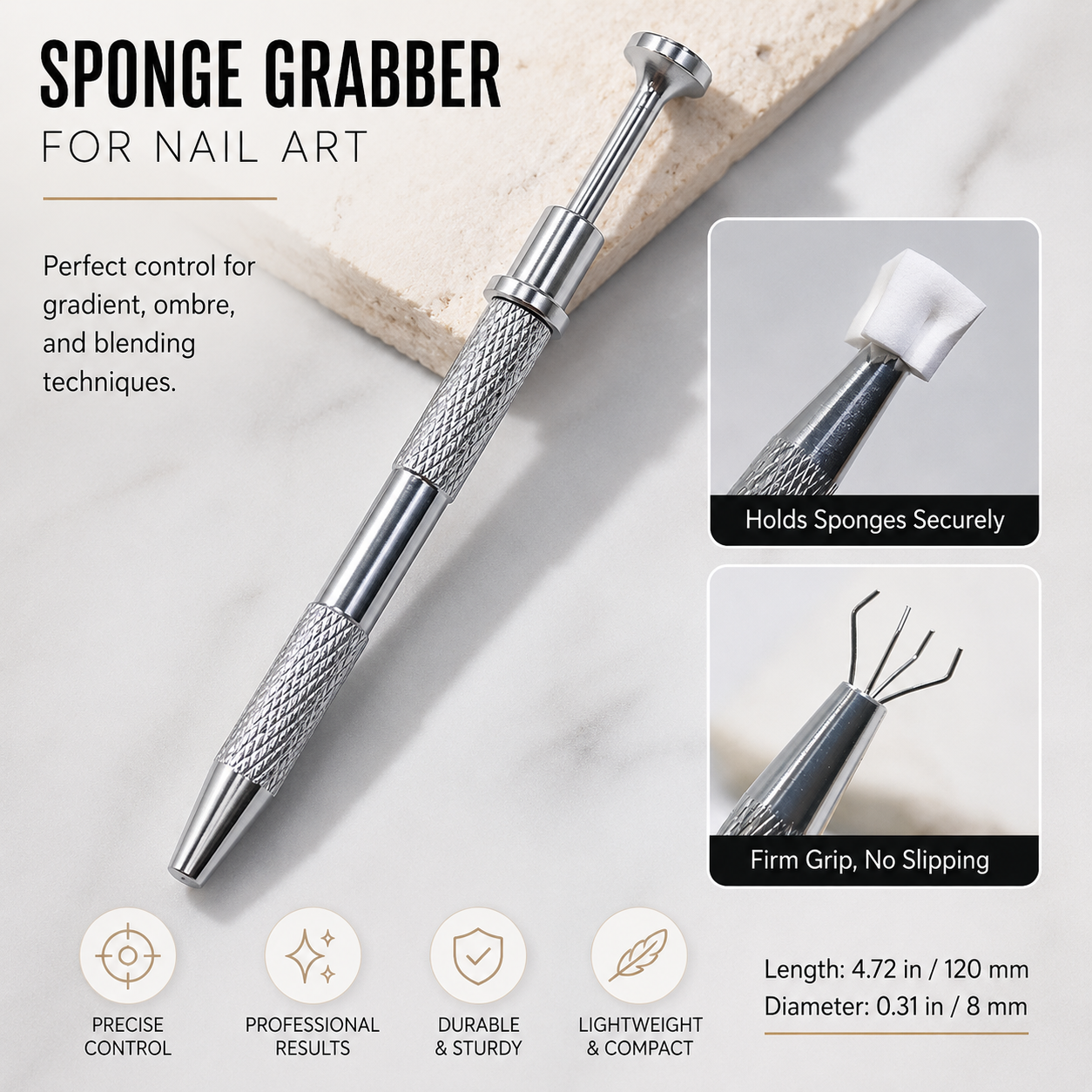 Professional Nail Art Gradient Sponge Grabber | Mini Blender Clip for Flawless Color Fades