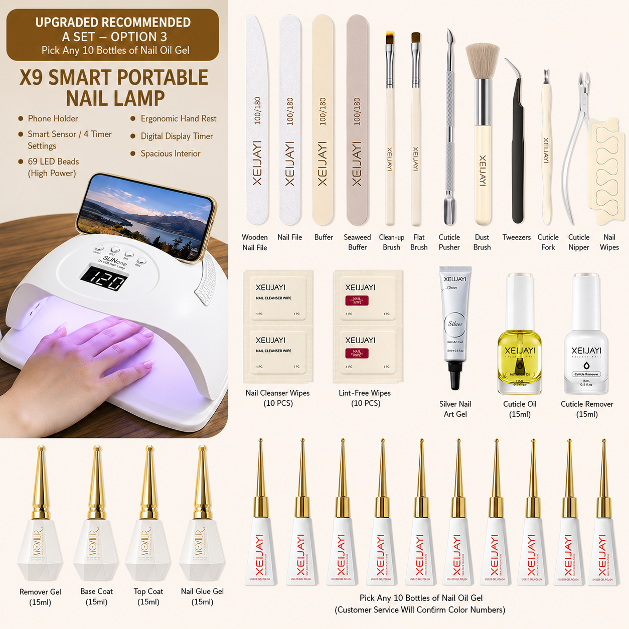 Nail Starter Kit with LED Lamp | Choose Your Light & Colors