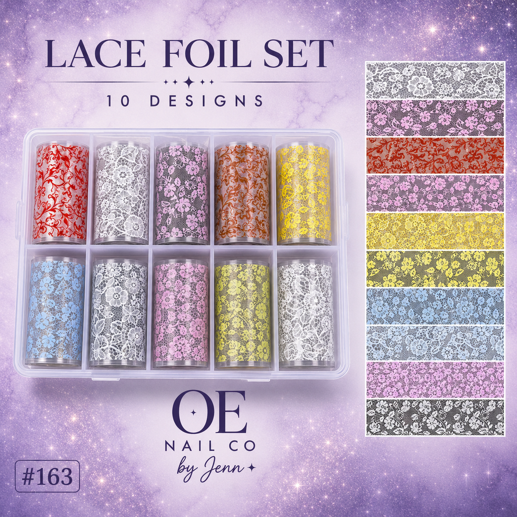 Black & White Lace Nail Art Transfer Stickers | 166 Mixed Styles