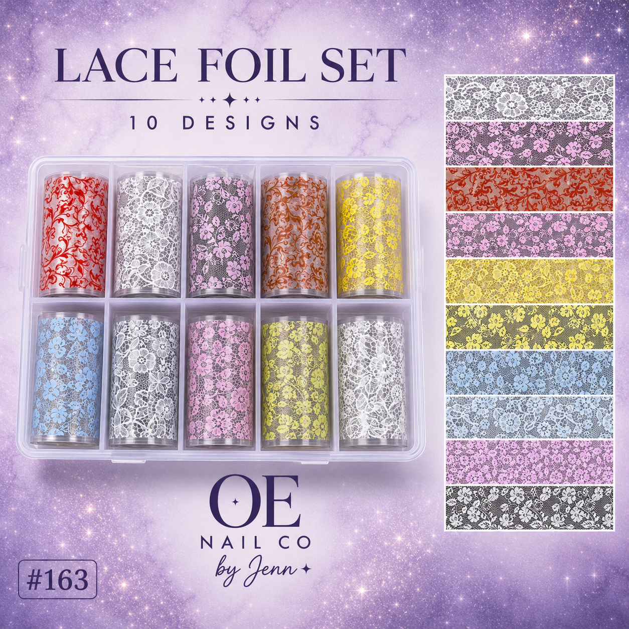 Black & White Lace Nail Art Transfer Stickers | 166 Mixed Styles