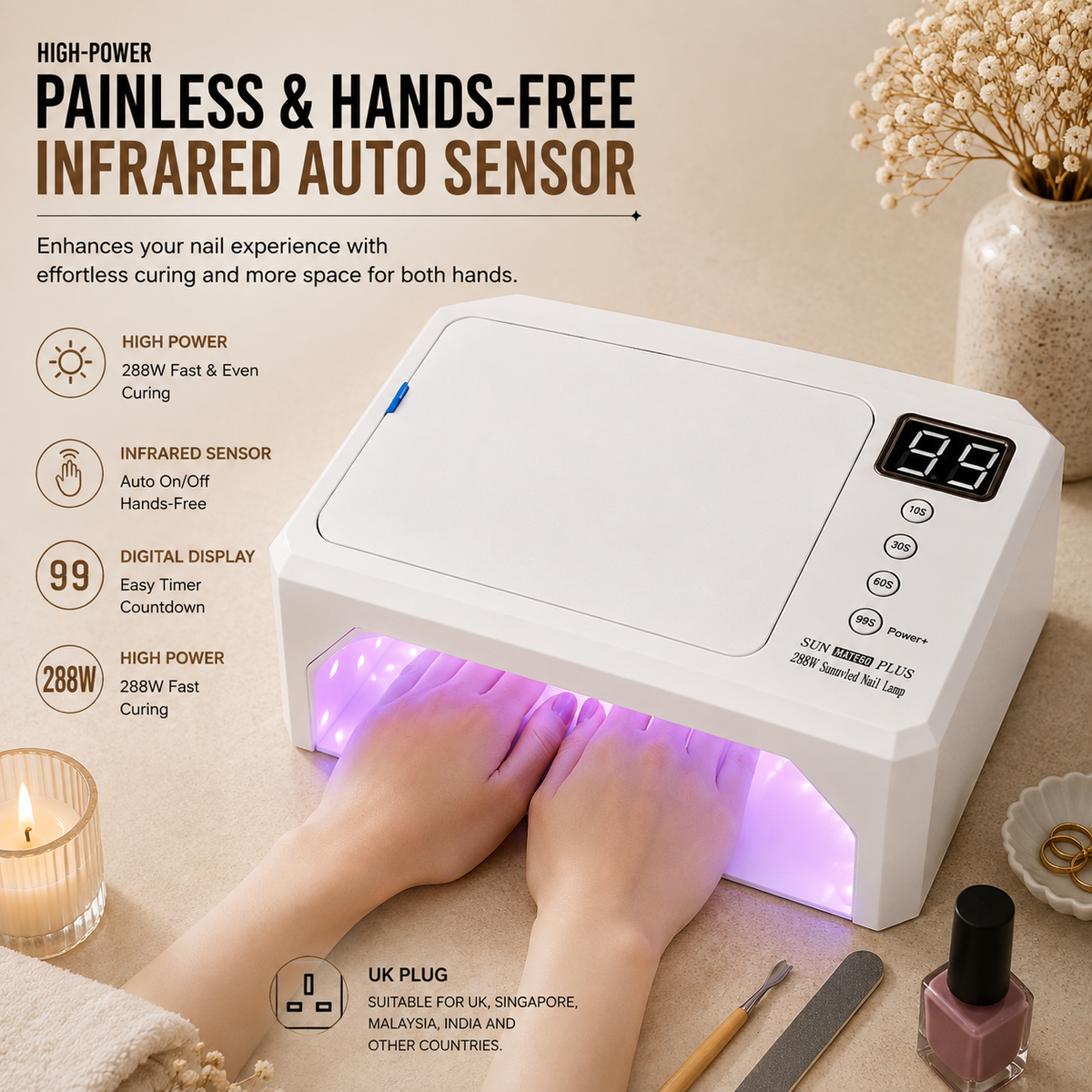 SUN Series Professional UV LED Nail Lamp Collection | High-Power Salon Curing Station
