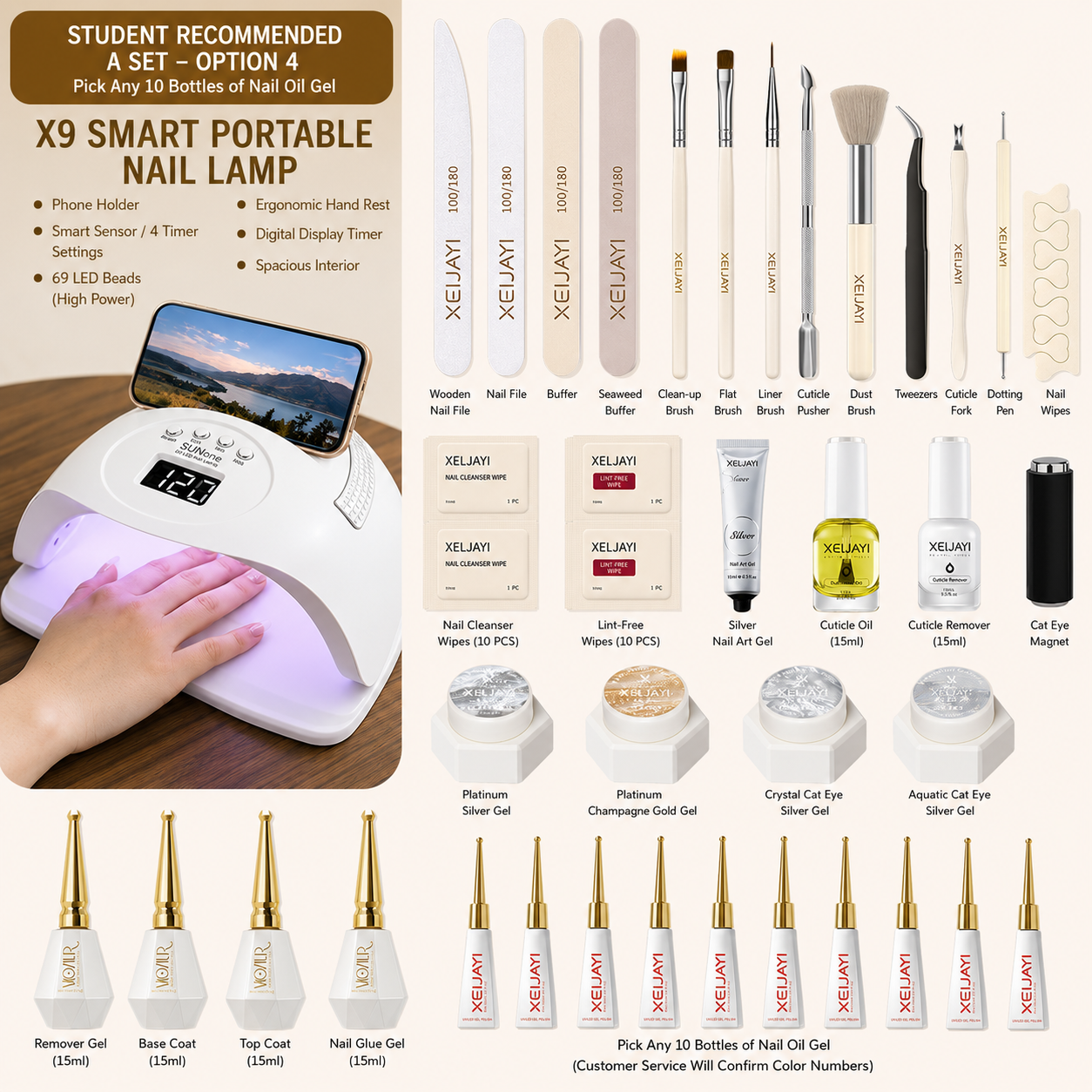 Nail Starter Kit with LED Lamp | Choose Your Light & Colors