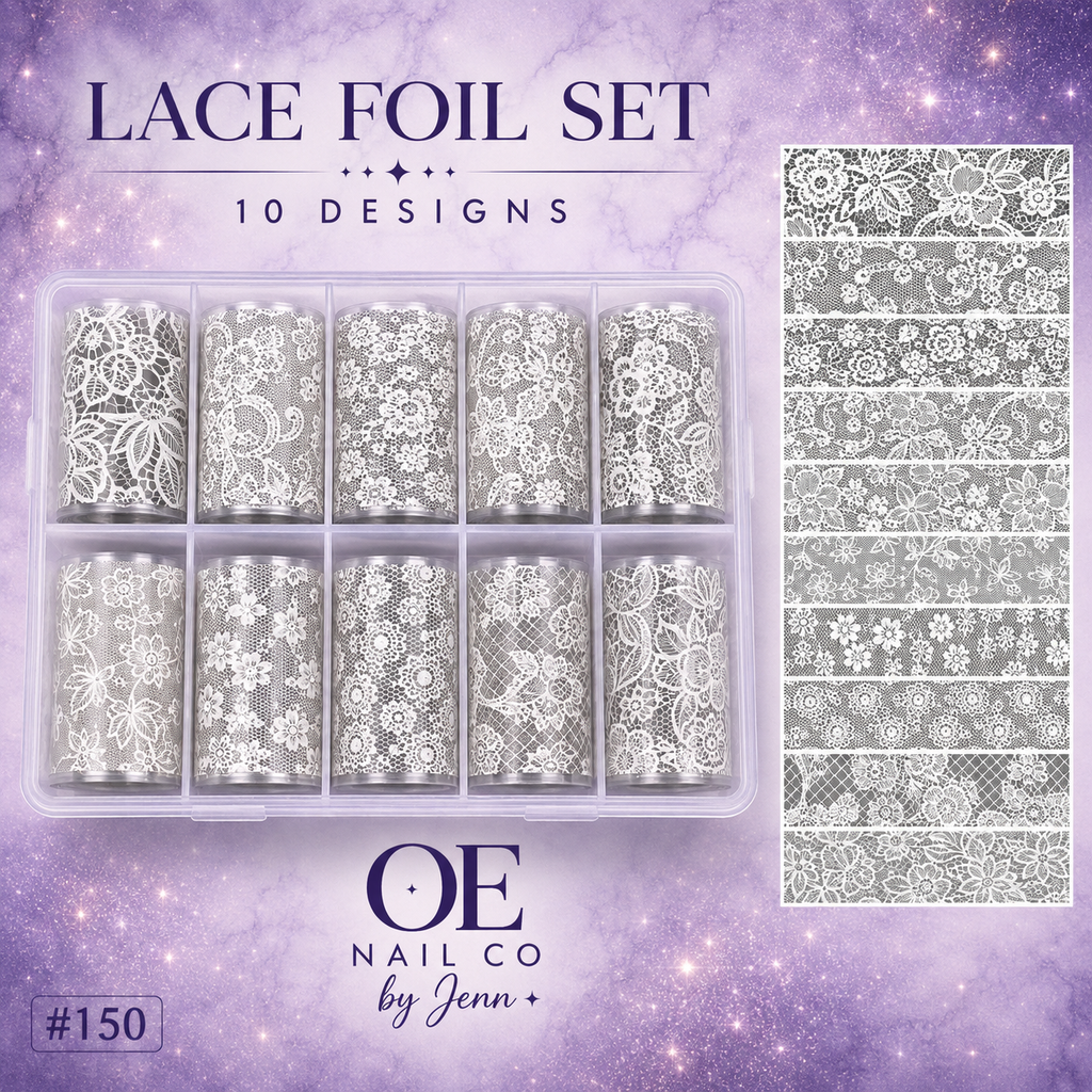 Black & White Lace Nail Art Transfer Stickers | 166 Mixed Styles