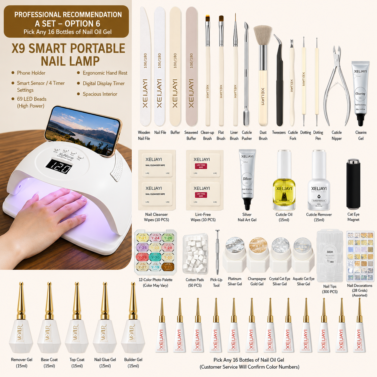 Nail Starter Kit with LED Lamp | Choose Your Light & Colors