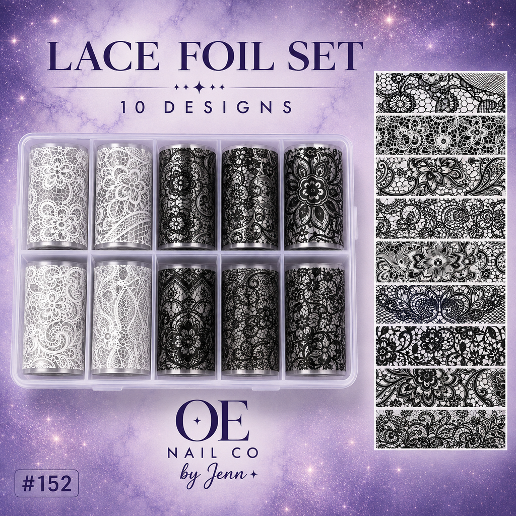 Black & White Lace Nail Art Transfer Stickers | 166 Mixed Styles
