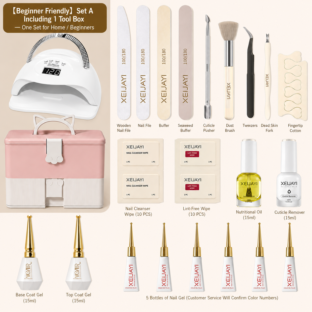 Nail Starter Kit with LED Lamp | Choose Your Light & Colors