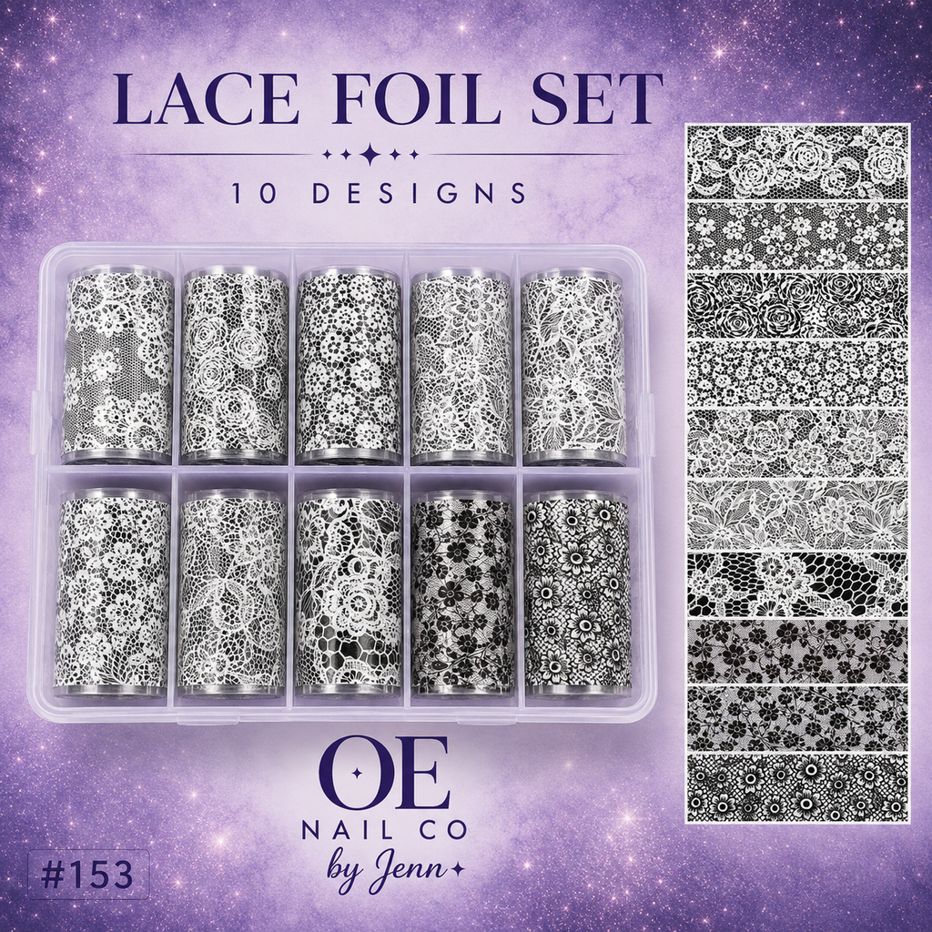 Black & White Lace Nail Art Transfer Stickers | 166 Mixed Styles