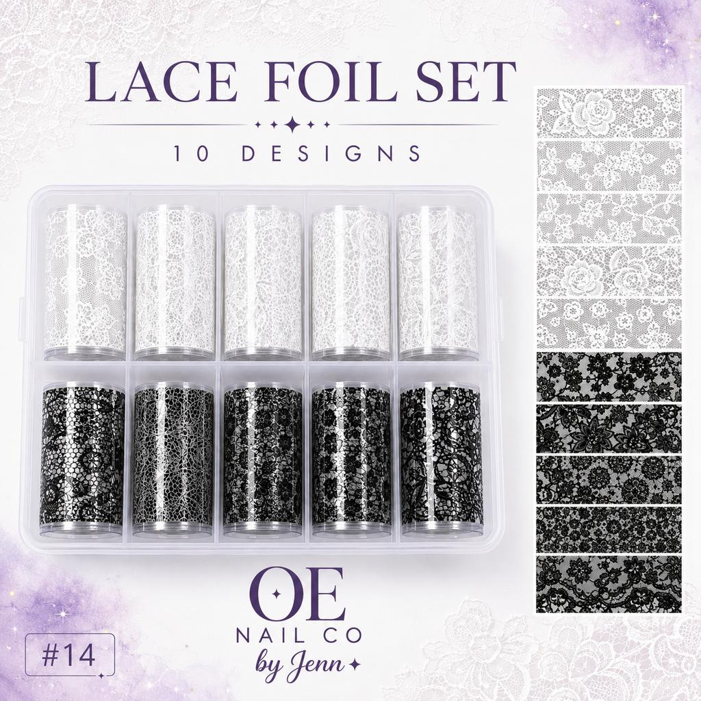 Black & White Lace Nail Art Transfer Stickers | 166 Mixed Styles
