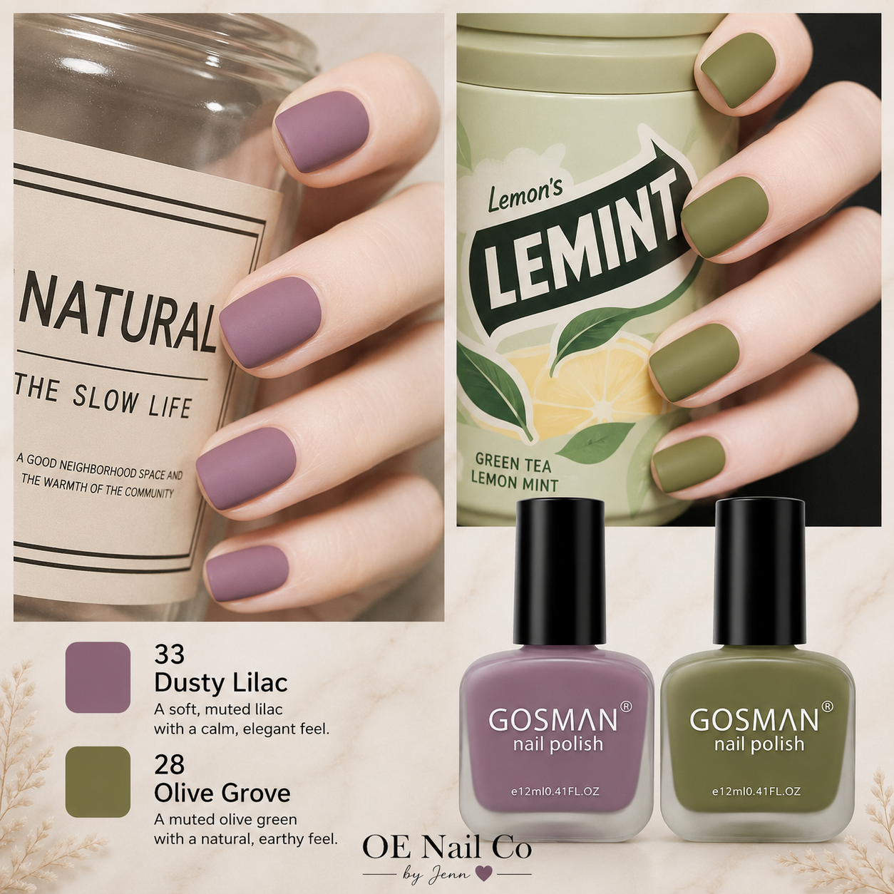 Matte Nail Polish Duo Set | 22 Color Combinations with Primer & Matte Top Coat