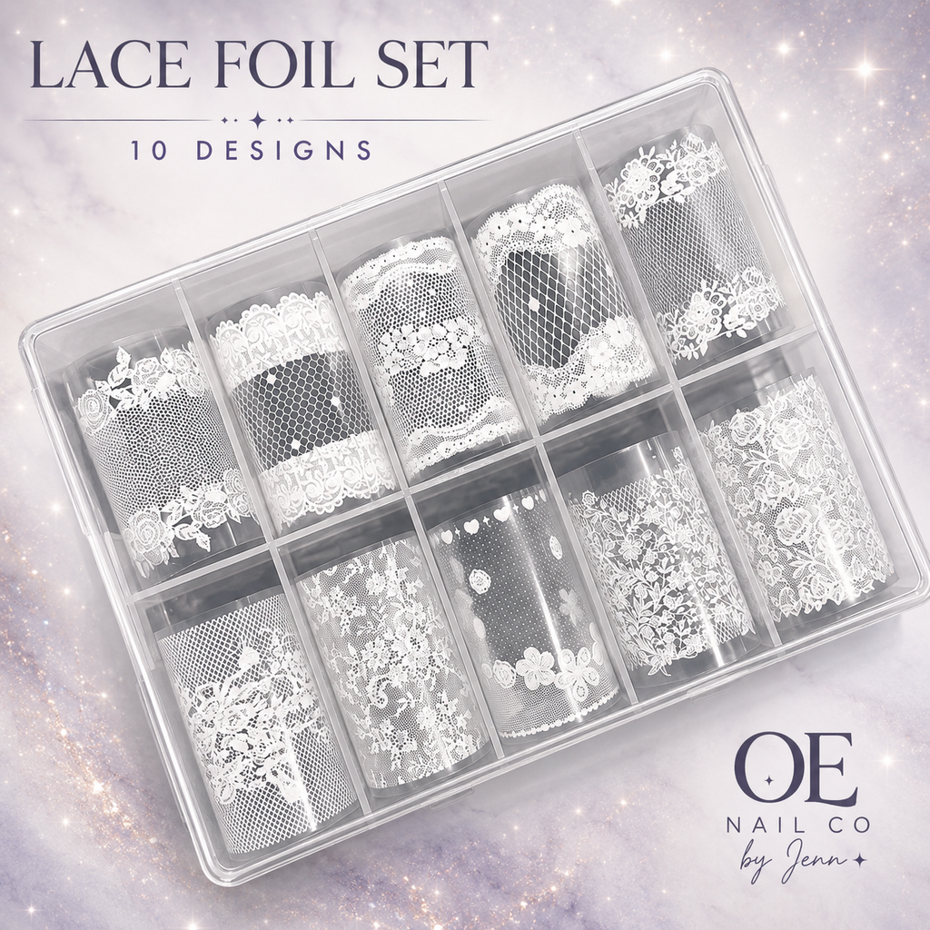 Black & White Lace Nail Art Transfer Stickers | 166 Mixed Styles