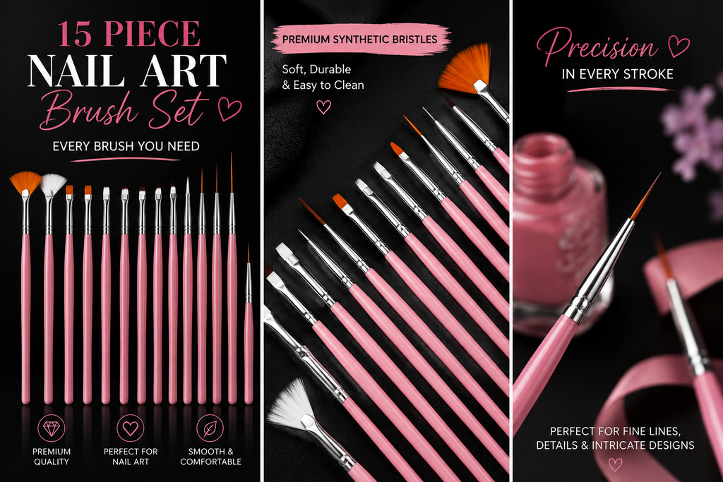 15 Piece Nail Art Brush Set | Take Your Mani To The Cosmos