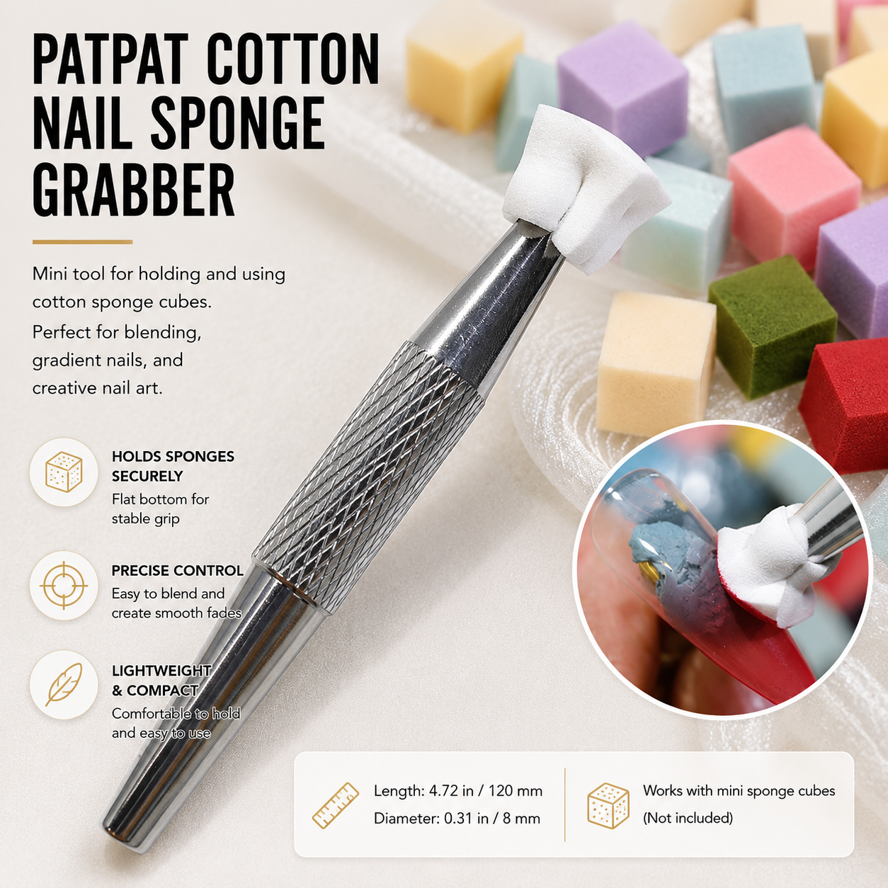Professional Nail Art Gradient Sponge Grabber | Mini Blender Clip for Flawless Color Fades