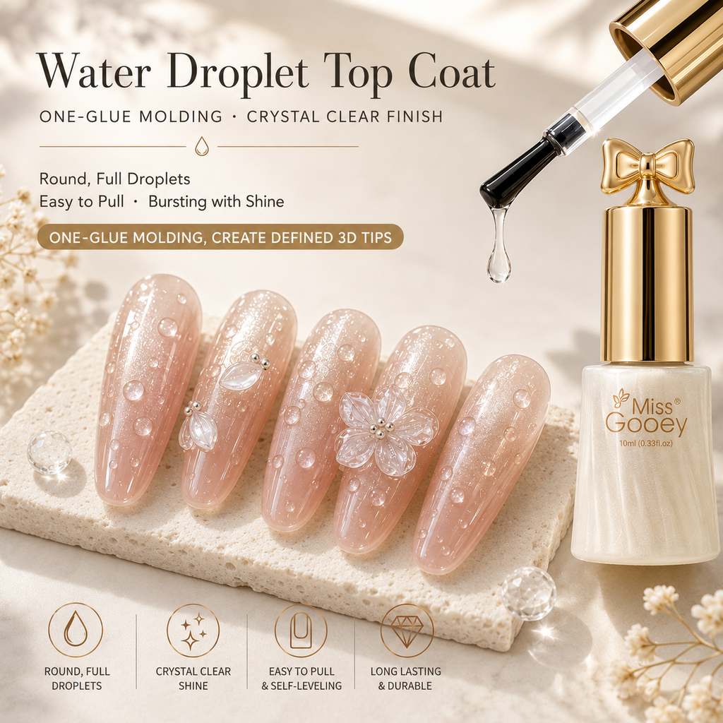 Clear Waterdrop 3D Sealing Gel Polish | Crystal-Clear Dimensional Texture Layer
