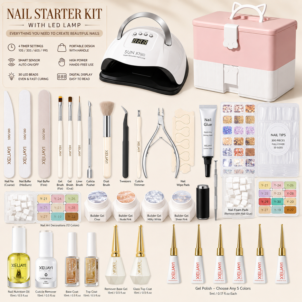 Nail Starter Kit with LED Lamp | Choose Your Light & Colors