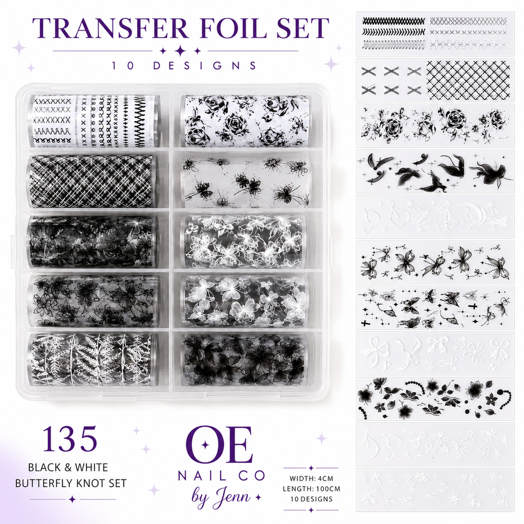 Black & White Lace Nail Art Transfer Stickers | 166 Mixed Styles