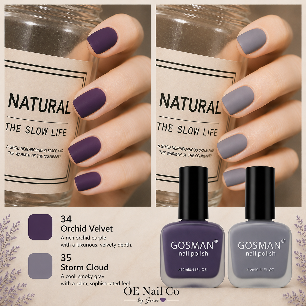 Matte Nail Polish Duo Set | 22 Color Combinations with Primer & Matte Top Coat