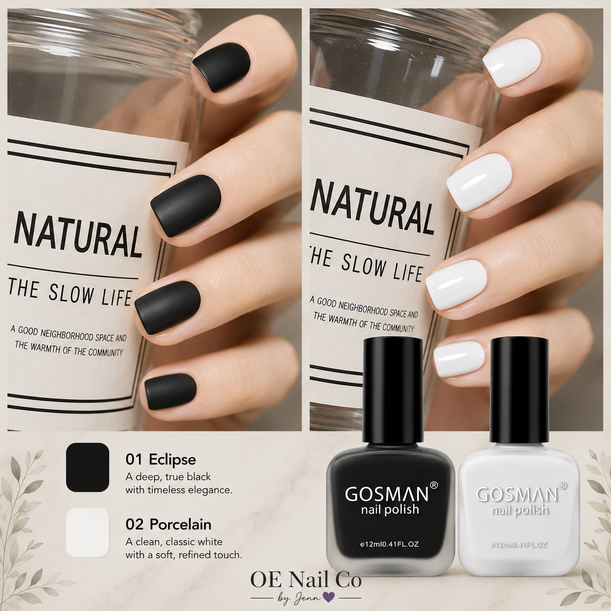 Matte Nail Polish Duo Set | 22 Color Combinations with Primer & Matte Top Coat