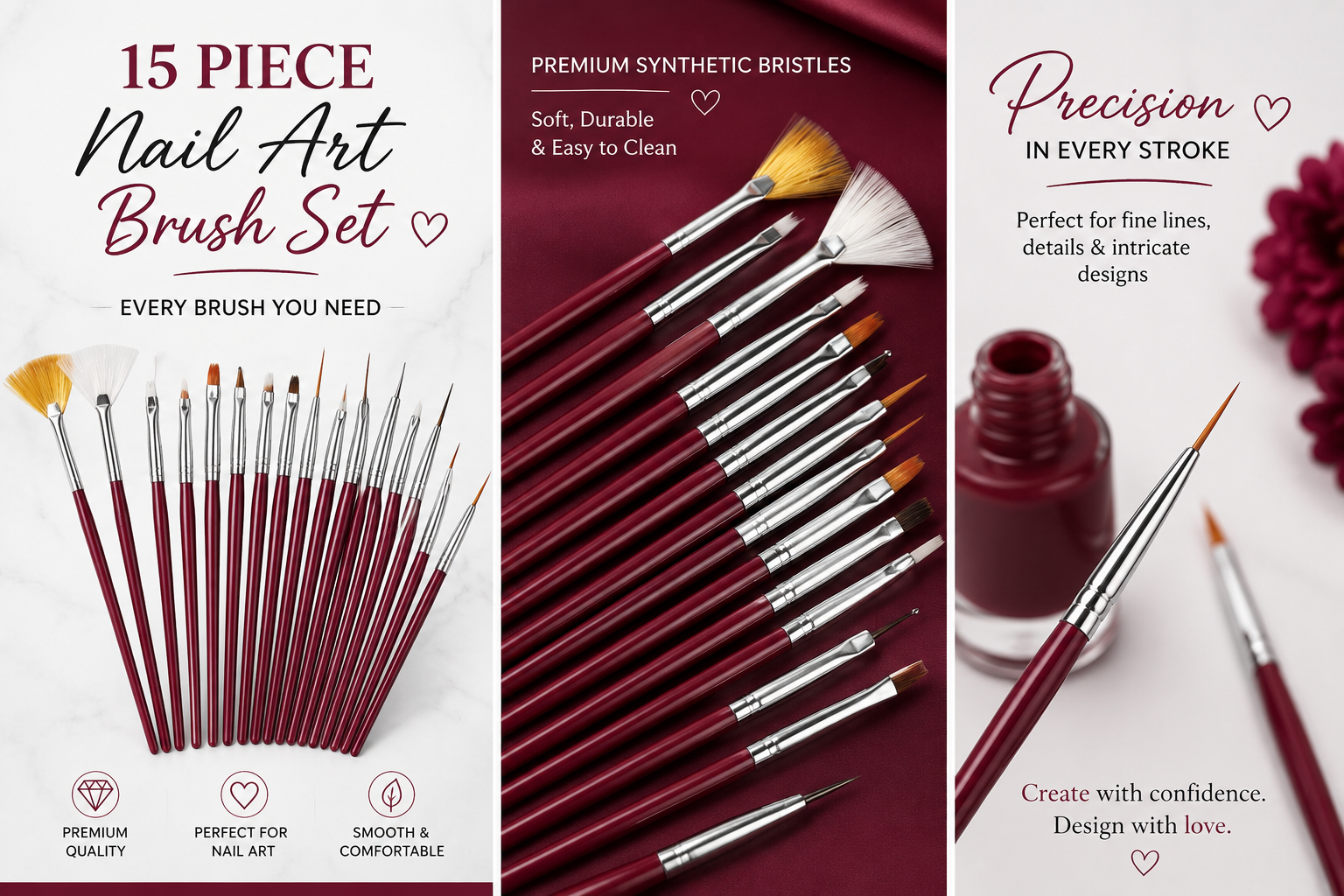 15 Piece Nail Art Brush Set | Take Your Mani To The Cosmos