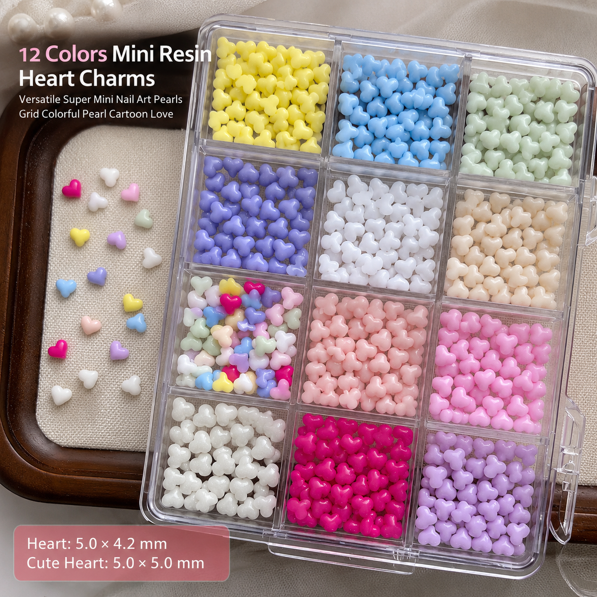 Sweetheart Candy Resin Charms | 12-Compartment Organizer