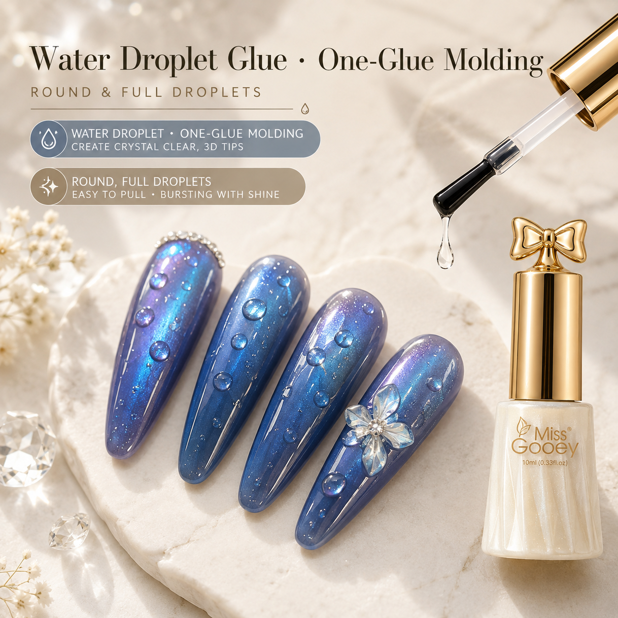 Clear Waterdrop 3D Sealing Gel Polish | Crystal-Clear Dimensional Texture Layer