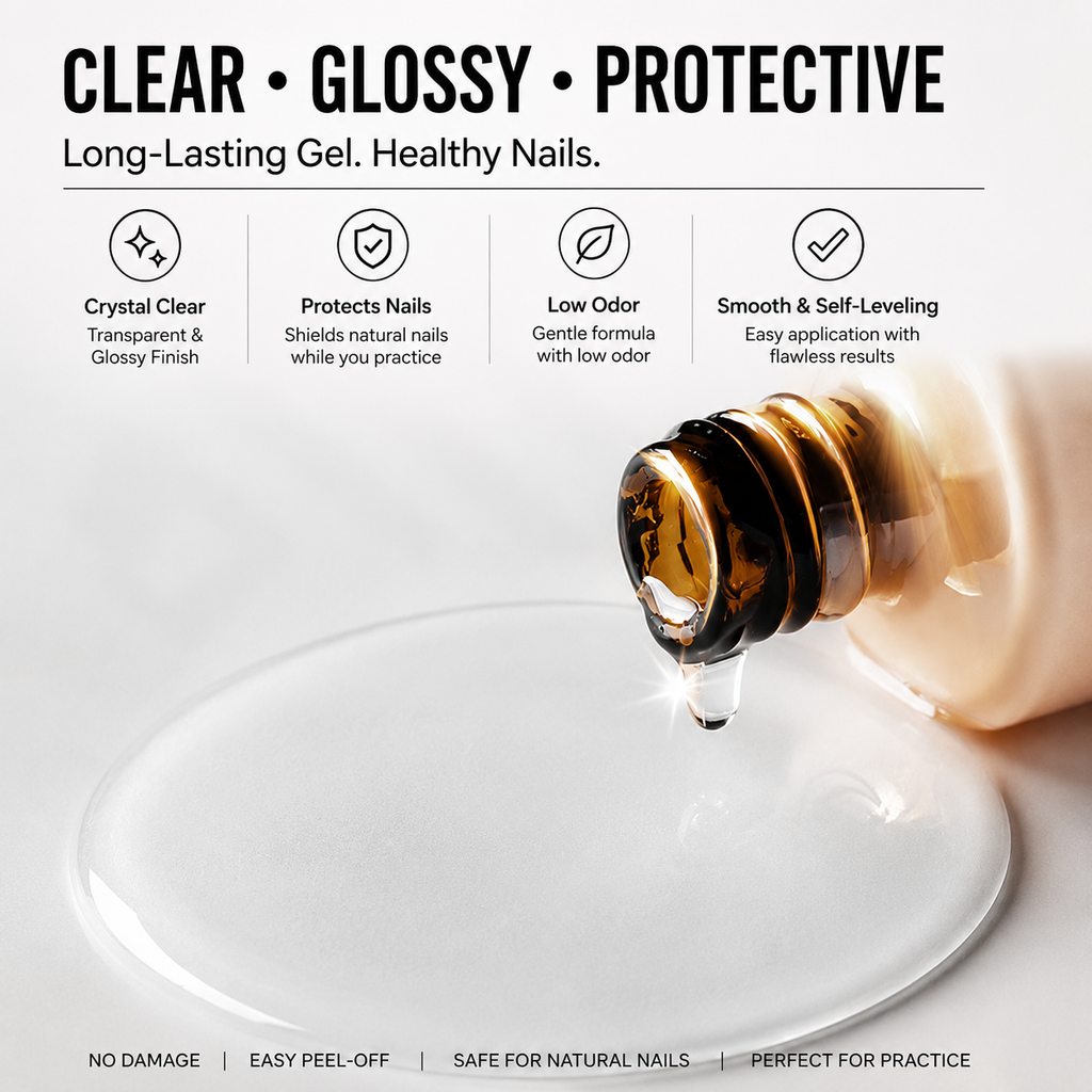 Damage-Free Peel Off Gel or Air Dry Base Coat for Nail Art Practice