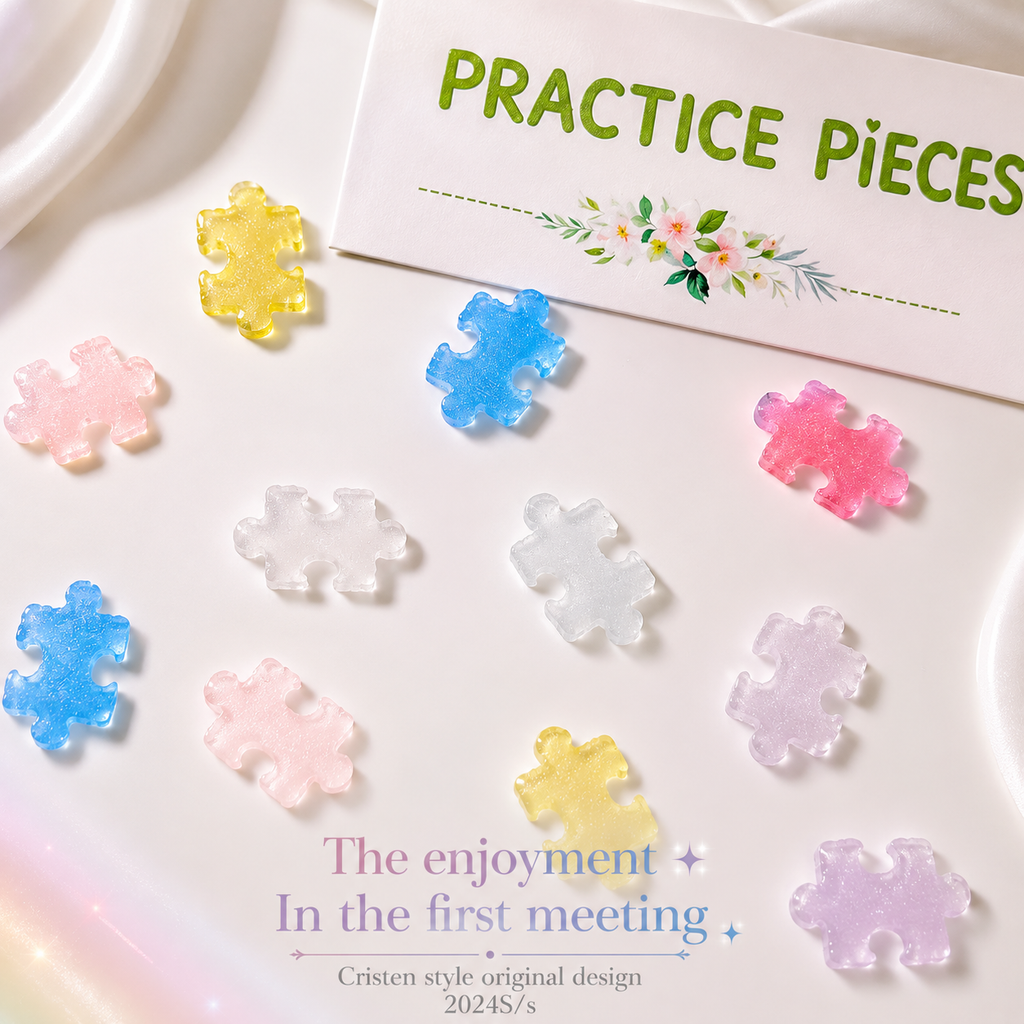 Mini Puzzle Piece Nail Charms | DIY Nail Art Beads (50 pcs)